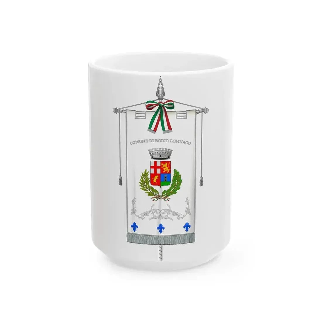 Bodio Lomnago-Gonfalone (Italy) White Coffee Mug 15oz - Go Mug Yourself