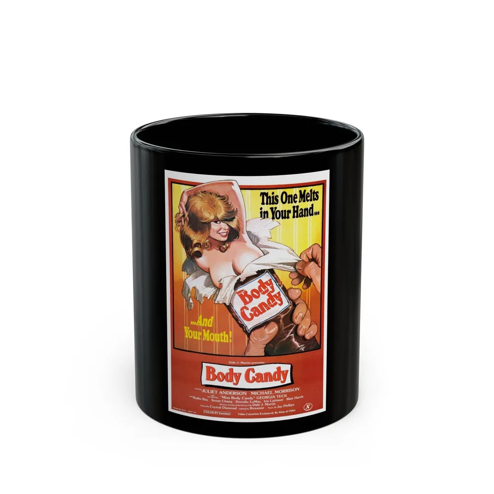 BODY CANDY 1980 Movie Poster - Black Coffee Mug-11oz-Go Mug Yourself