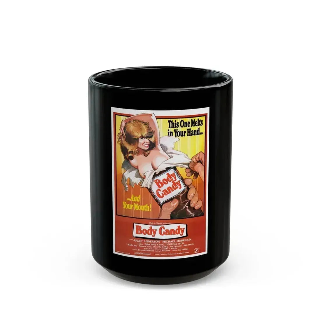 BODY CANDY 1980 Movie Poster - Black Coffee Mug 15oz - Go Mug Yourself