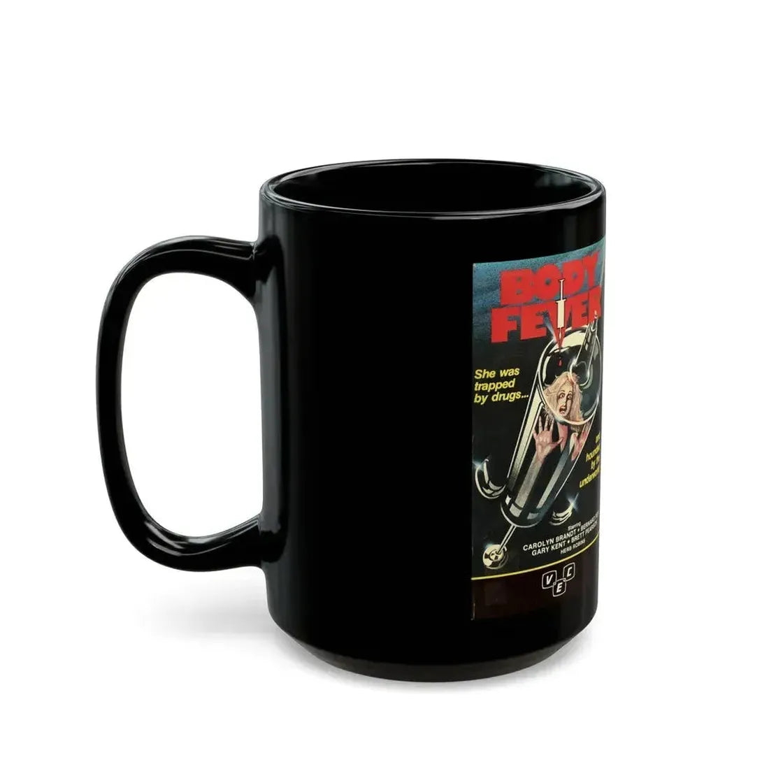 BODY FEVER (VHS COVER) - Black Coffee Mug - Go Mug Yourself