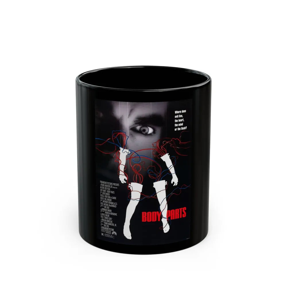 BODY PARTS 1991 Movie Poster - Black Coffee Mug-11oz-Go Mug Yourself