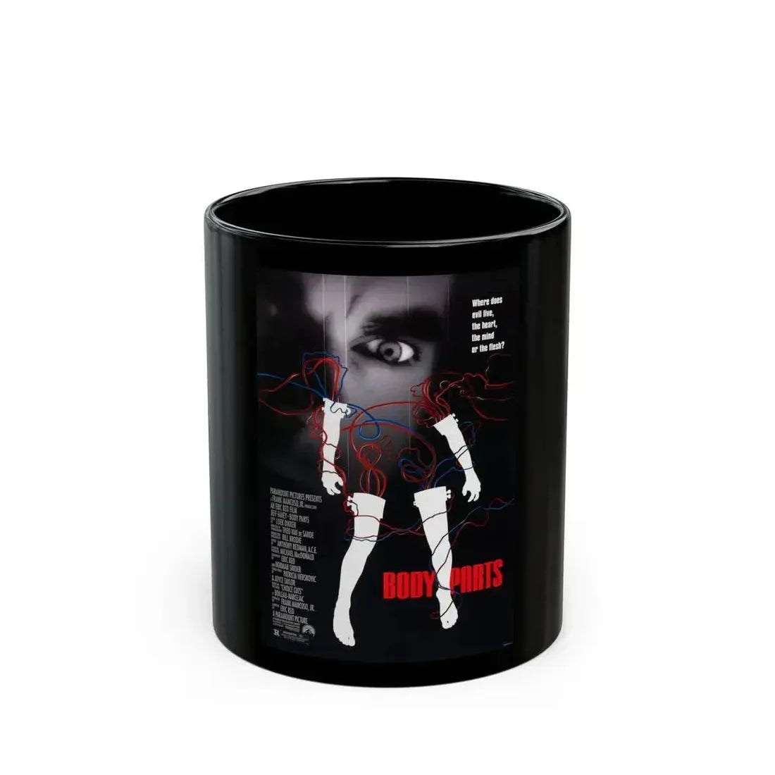BODY PARTS 1991 Movie Poster - Black Coffee Mug 11oz - Go Mug Yourself