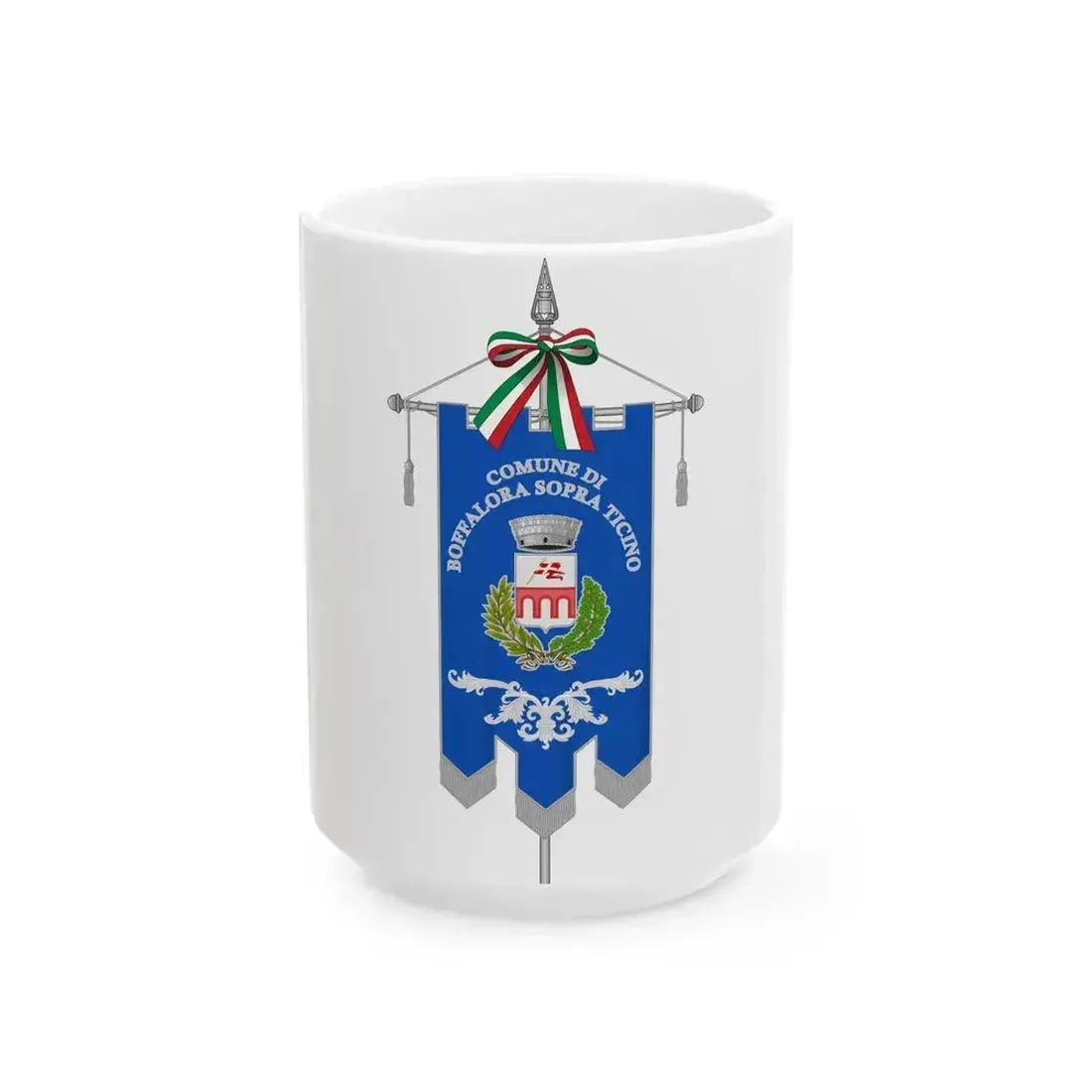 Boffalora sopra Ticino-Gonfalone (Italy) White Coffee Mug 15oz - Go Mug Yourself
