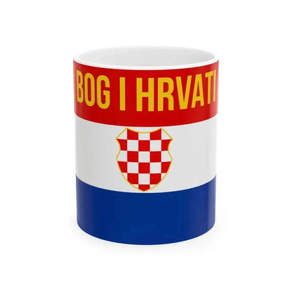 Bog i Hrvati flag (Croatia) White Coffee Mug 11oz - Go Mug Yourself