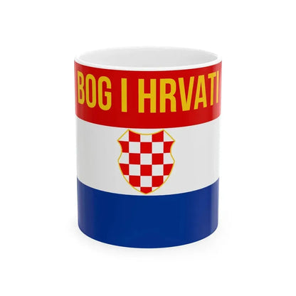 Bog i Hrvati flag (Croatia) White Coffee Mug 11oz - Go Mug Yourself