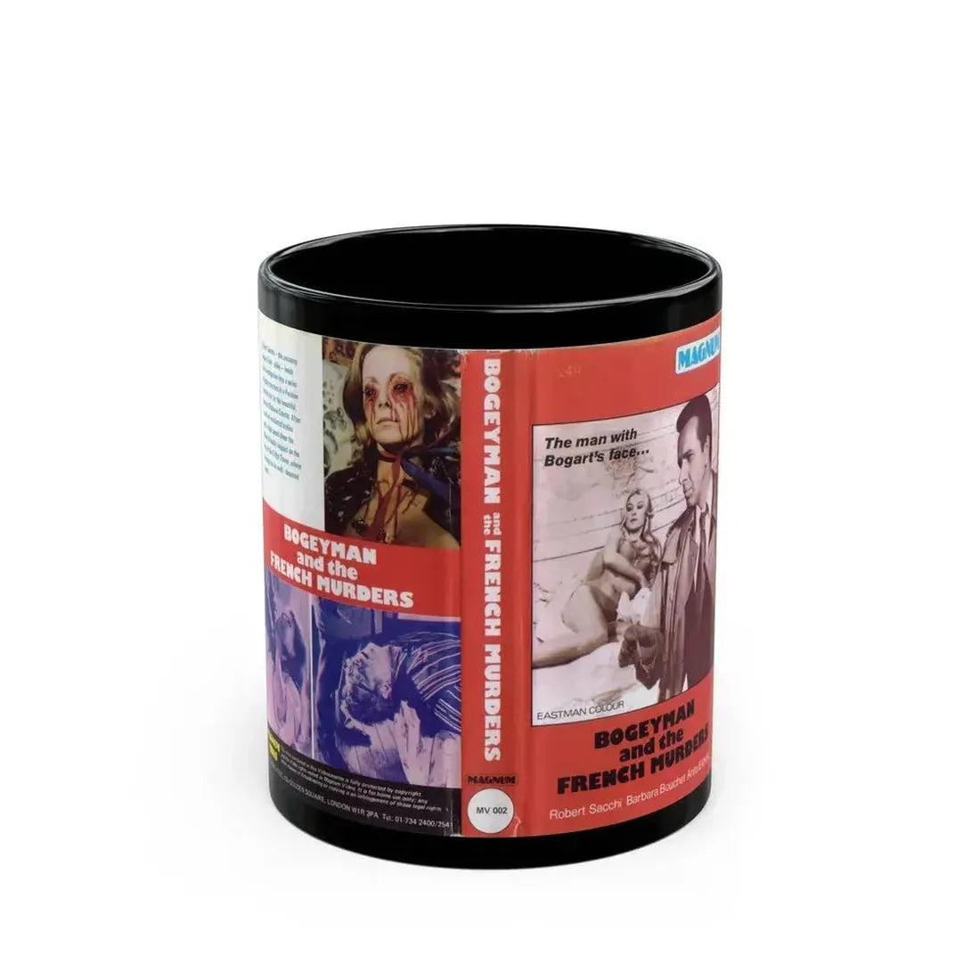 BOGEYMAN AND THE FRENCH MURDERS (VHS COVER) - Black Coffee Mug 11oz - Go Mug Yourself