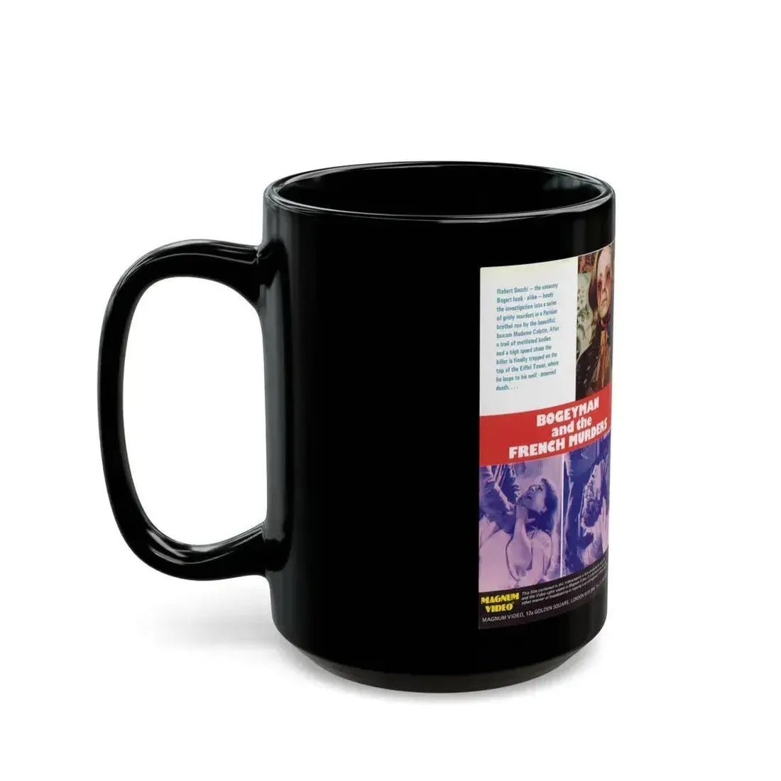 BOGEYMAN AND THE FRENCH MURDERS (VHS COVER) - Black Coffee Mug - Go Mug Yourself