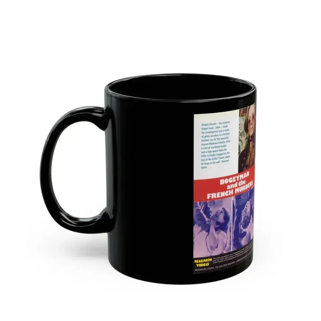BOGEYMAN AND THE FRENCH MURDERS (VHS COVER) - Black Coffee Mug - Go Mug Yourself