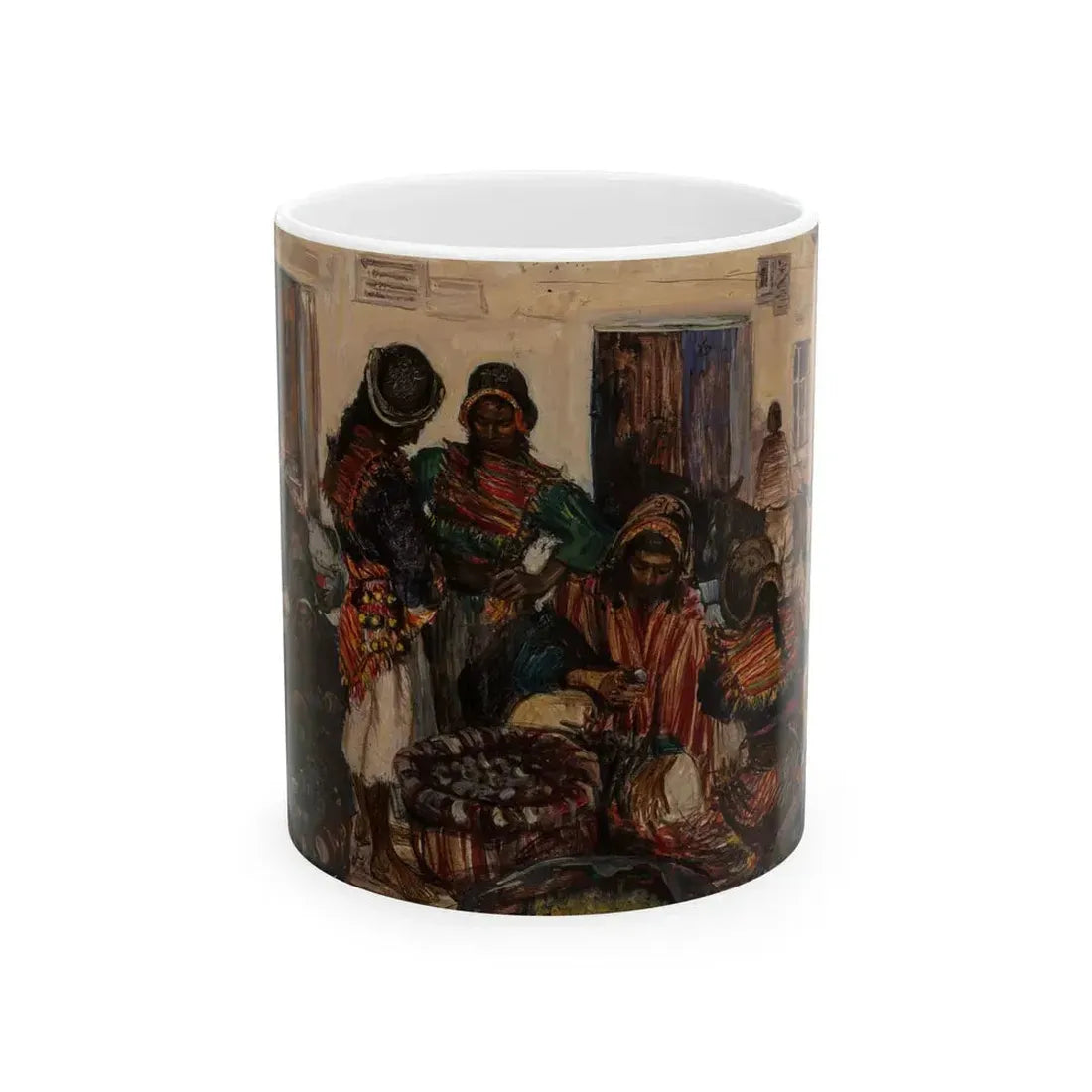 Bolivian Market, 1947 - White Coffee Mug 11oz - Go Mug Yourself