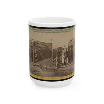 Bomb Proof Quarters At Ft. Burnham. The Sides And Top Are 7 Feet Thick, Contains Two Rooms, Sleeping And Cooking (U.S. Civil War) White Coffee Mug 15oz - Go Mug Yourself