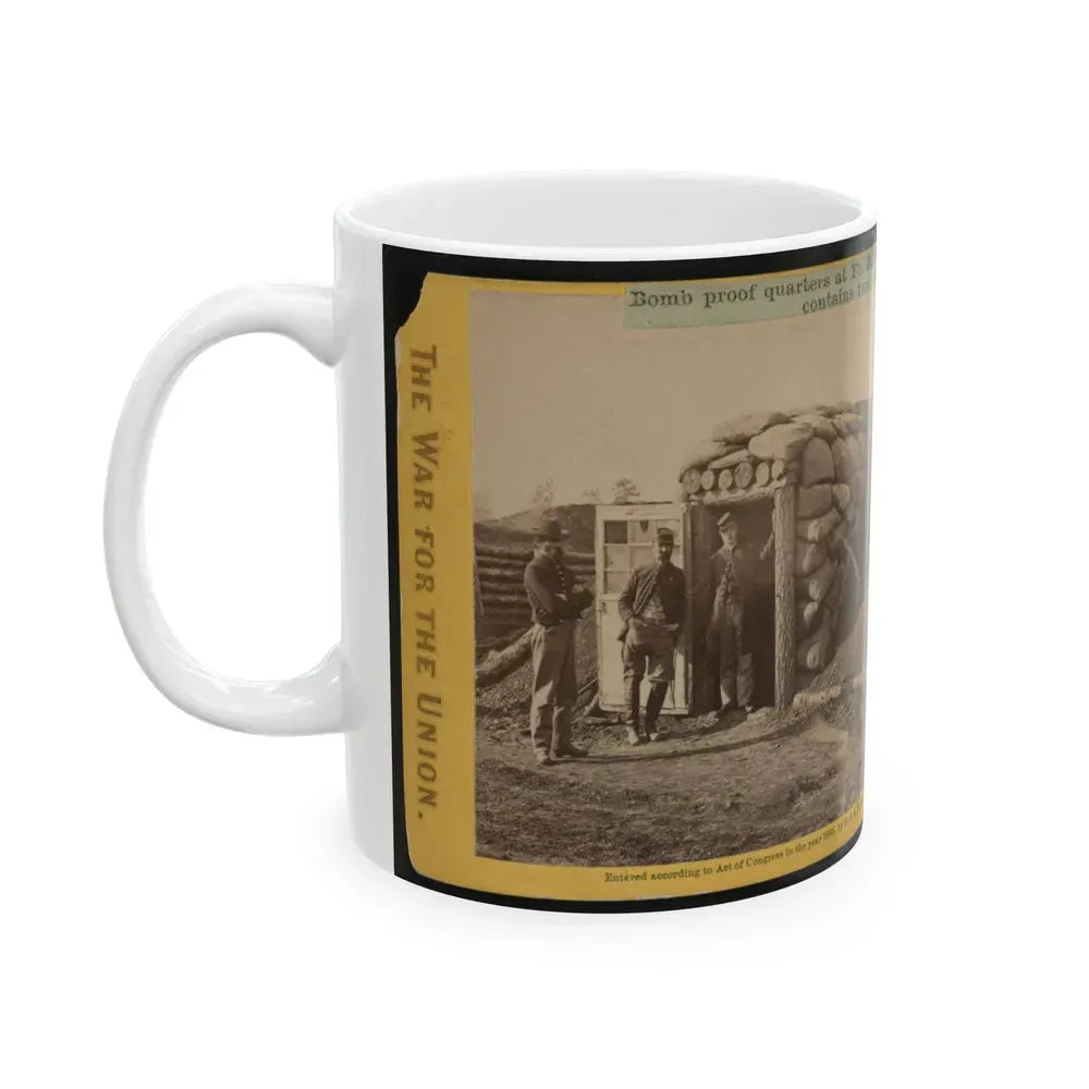 Bomb Proof Quarters At Ft. Burnham. The Sides And Top Are 7 Feet Thick, Contains Two Rooms, Sleeping And Cooking (U.S. Civil War) White Coffee Mug - Go Mug Yourself