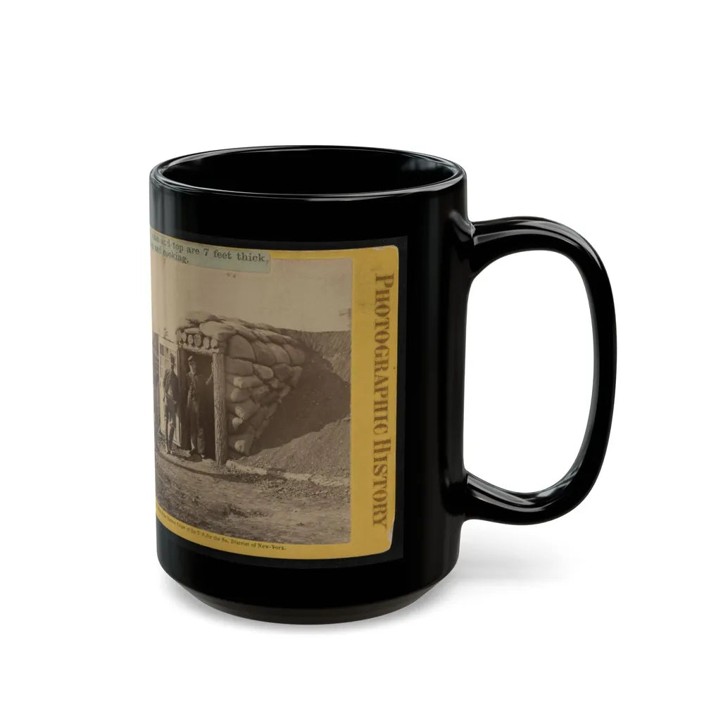 Bomb Proof Quarters At Ft. Burnham. The Sides And Top Are 7 Feet Thick, Contains Two Rooms, Sleeping And Cooking (U.S. Civil War) Black Coffee Mug-Go Mug Yourself