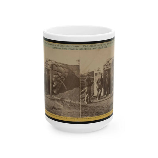 Bomb Proof Quarters At Ft. Burnham. The Sides And Top Are 7 Feet Thick, Contains Two Rooms, Sleeping And Cooking (U.S. Civil War) White Coffee Mug-15oz-Go Mug Yourself