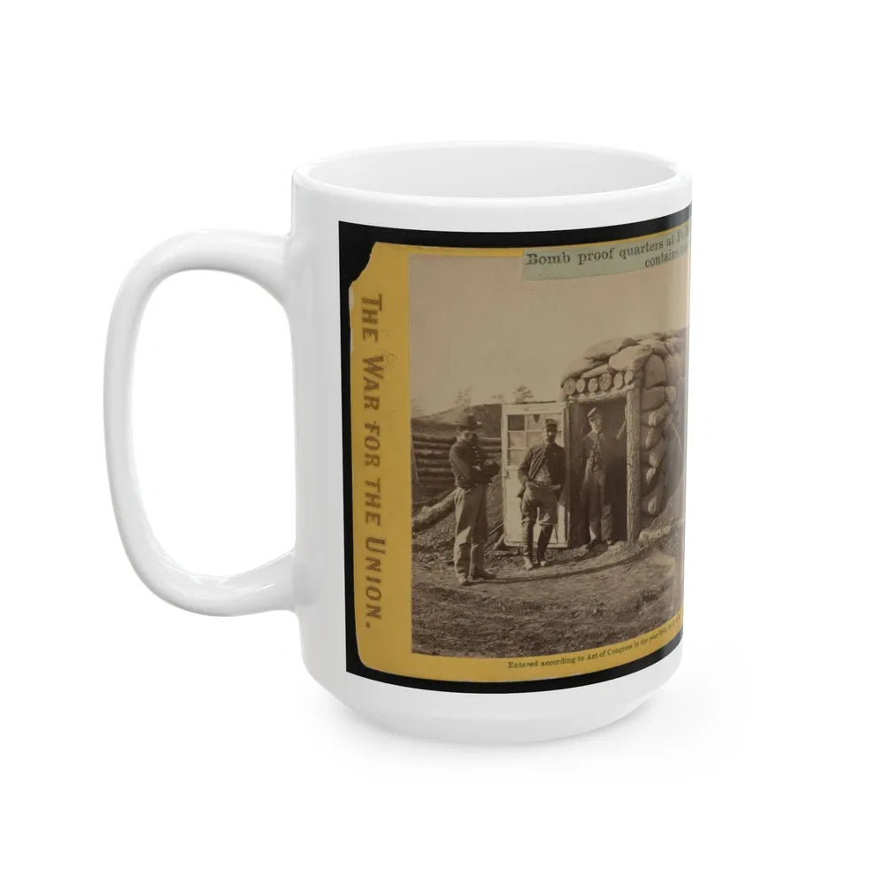 Bomb Proof Quarters At Ft. Burnham. The Sides And Top Are 7 Feet Thick, Contains Two Rooms, Sleeping And Cooking (U.S. Civil War) White Coffee Mug-Go Mug Yourself