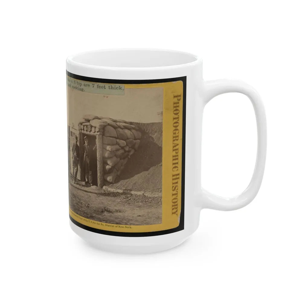 Bomb Proof Quarters At Ft. Burnham. The Sides And Top Are 7 Feet Thick, Contains Two Rooms, Sleeping And Cooking (U.S. Civil War) White Coffee Mug-Go Mug Yourself