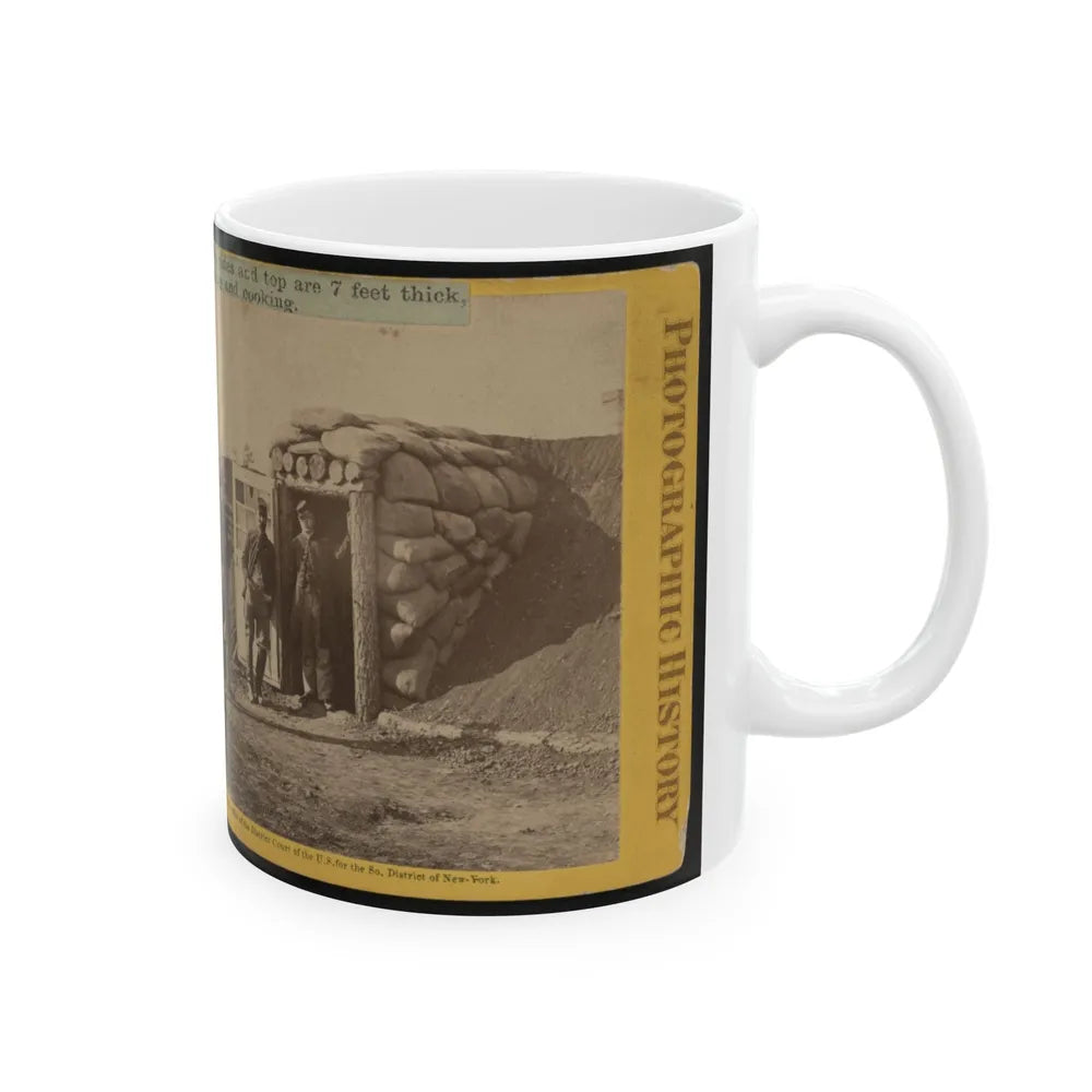 Bomb Proof Quarters At Ft. Burnham. The Sides And Top Are 7 Feet Thick, Contains Two Rooms, Sleeping And Cooking (U.S. Civil War) White Coffee Mug-Go Mug Yourself