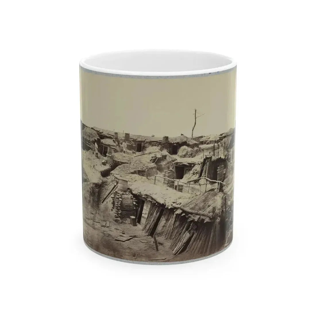 Bomb-Proof Quarters In Fort Sedgwick In Front Of Petersburg, Va. (U.S. Civil War) White Coffee Mug 11oz - Go Mug Yourself