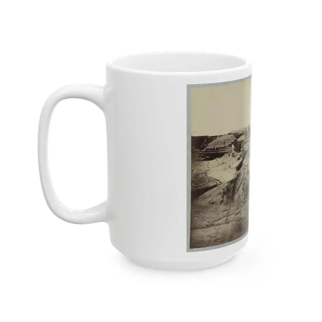 Bomb-Proof Quarters In Fort Sedgwick In Front Of Petersburg, Va. (U.S. Civil War) White Coffee Mug - Go Mug Yourself