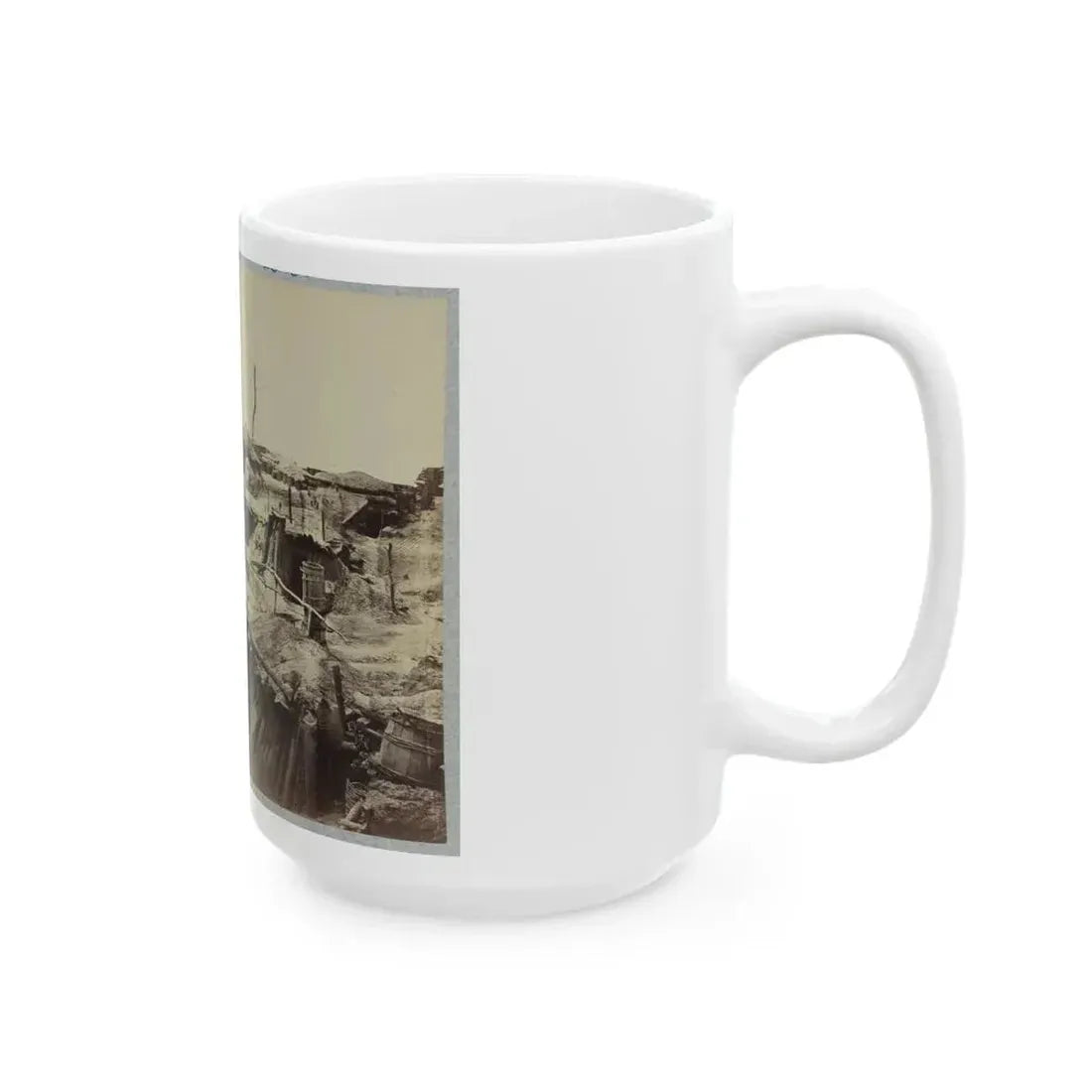 Bomb-Proof Quarters In Fort Sedgwick In Front Of Petersburg, Va. (U.S. Civil War) White Coffee Mug - Go Mug Yourself