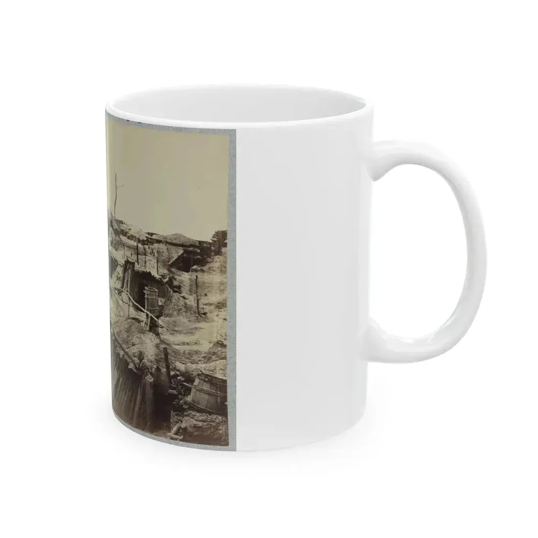 Bomb-Proof Quarters In Fort Sedgwick In Front Of Petersburg, Va. (U.S. Civil War) White Coffee Mug - Go Mug Yourself