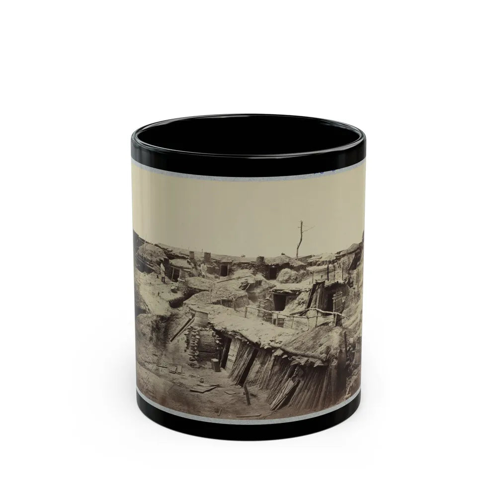 Bomb-Proof Quarters In Fort Sedgwick In Front Of Petersburg, Va. (U.S. Civil War) Black Coffee Mug-11oz-Go Mug Yourself