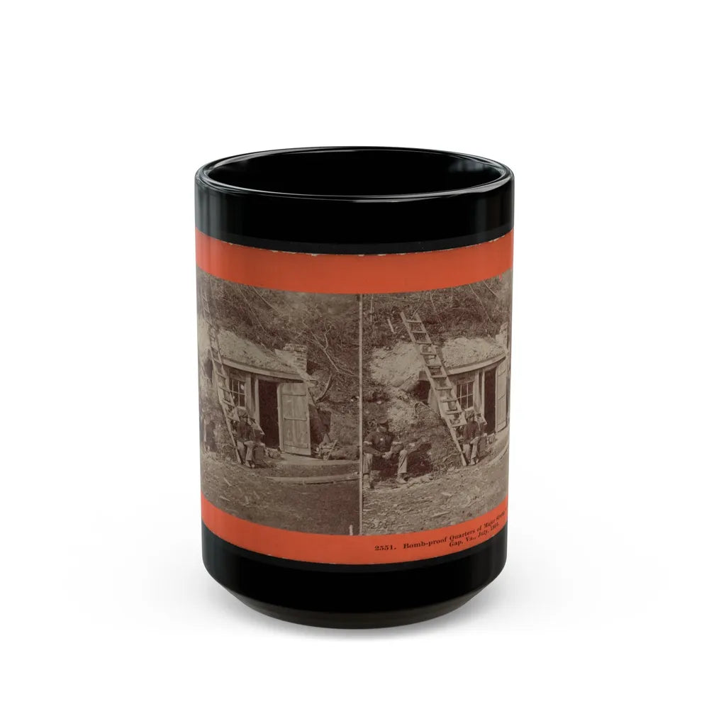 Bomb-Proof Quarters Of Major Strong, At Dutch Gap, Va., July, 1864 (U.S. Civil War) Black Coffee Mug-15oz-Go Mug Yourself