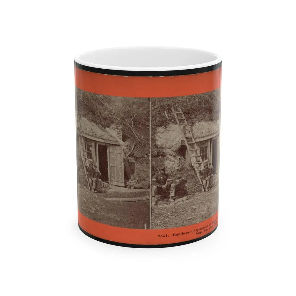 Bomb-Proof Quarters Of Major Strong, At Dutch Gap, Va., July, 1864 (U.S. Civil War) White Coffee Mug-11oz-Go Mug Yourself