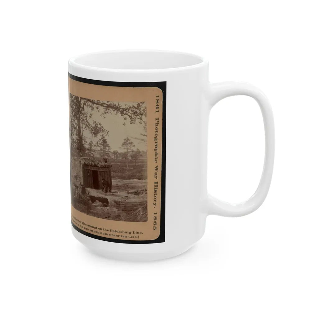 Bomb-Proof Restaurant On The Petersburg Line 001 (U.S. Civil War) White Coffee Mug-Go Mug Yourself