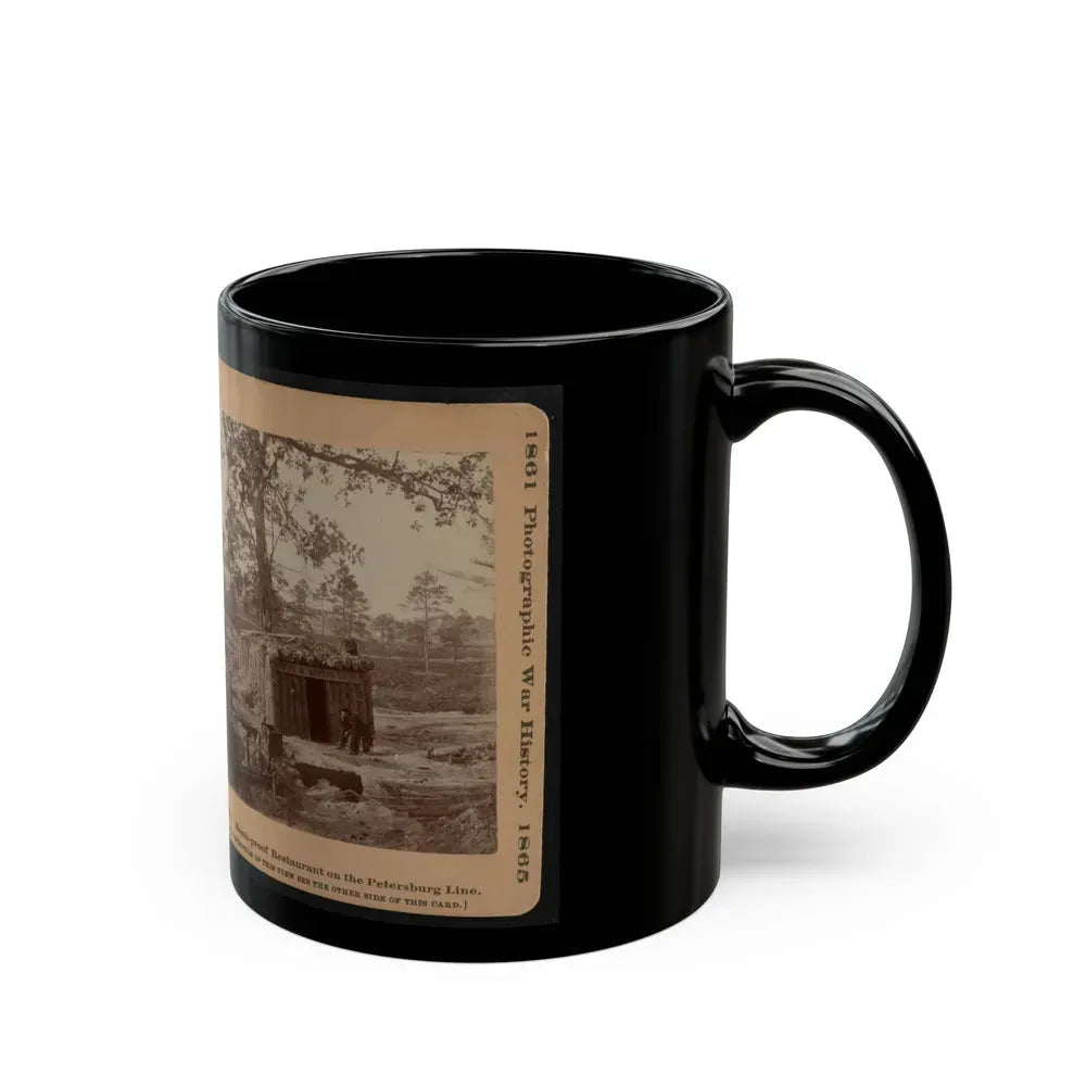 Bomb-Proof Restaurant On The Petersburg Line 001 (U.S. Civil War) Black Coffee Mug - Go Mug Yourself