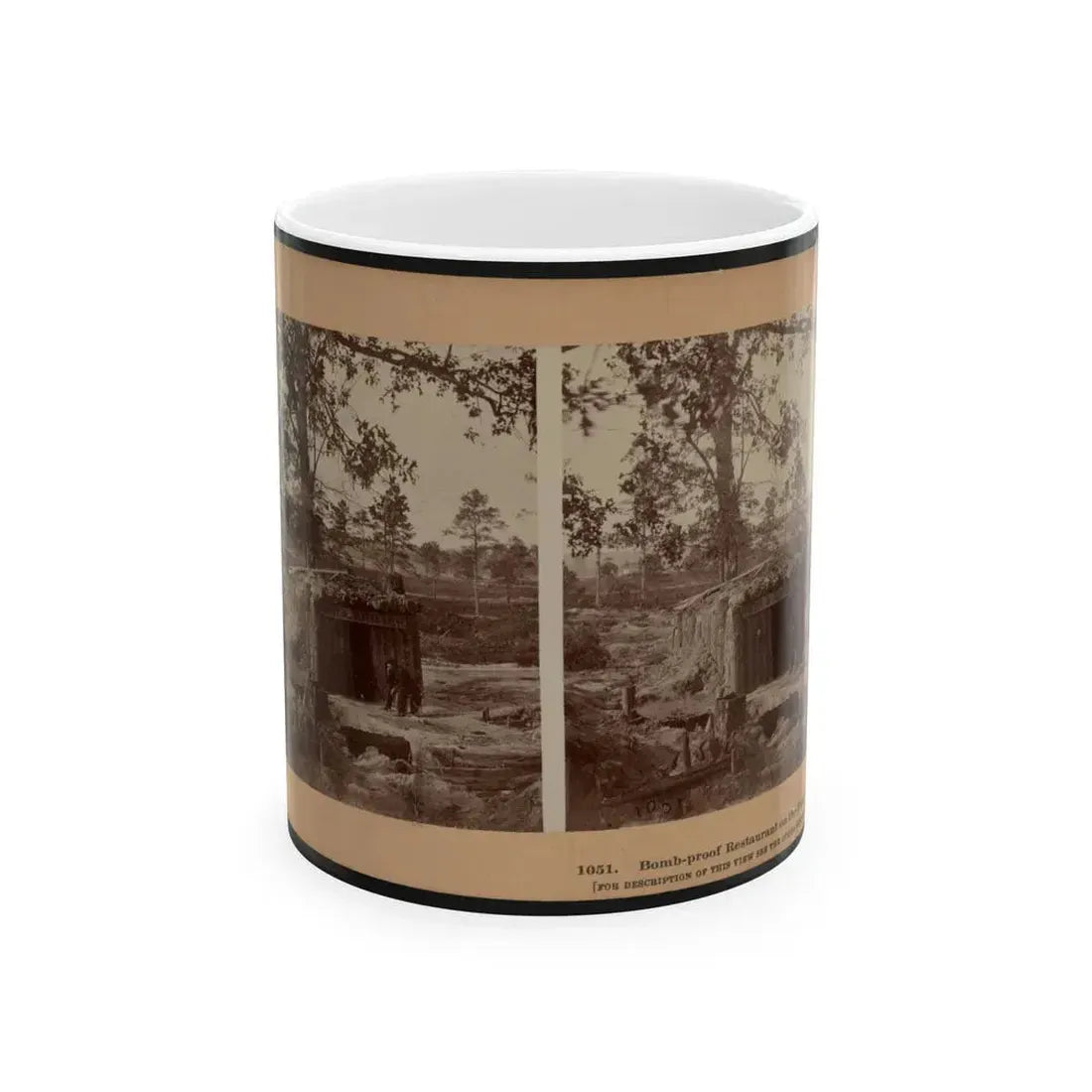 Bomb-Proof Restaurant On The Petersburg Line 001 (U.S. Civil War) White Coffee Mug 11oz - Go Mug Yourself