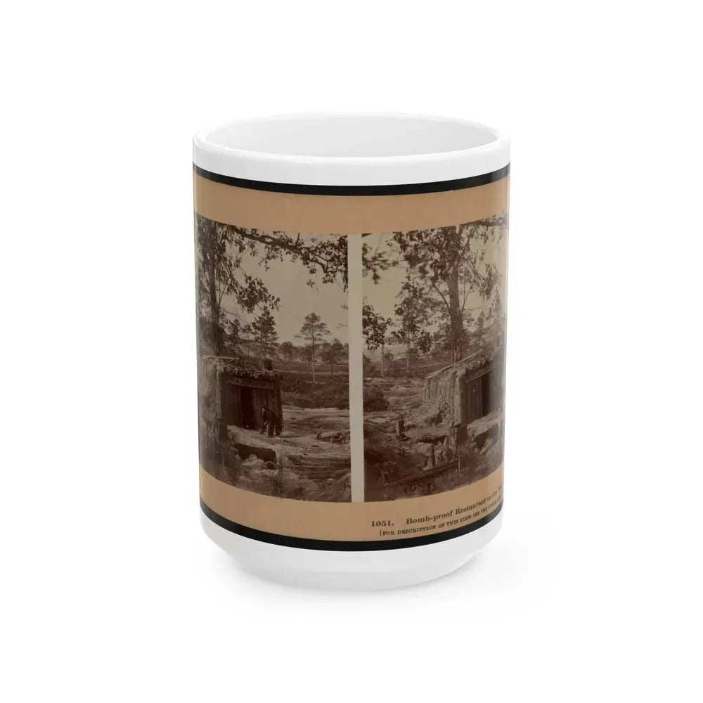 Bomb-Proof Restaurant On The Petersburg Line 001 (U.S. Civil War) White Coffee Mug 15oz - Go Mug Yourself