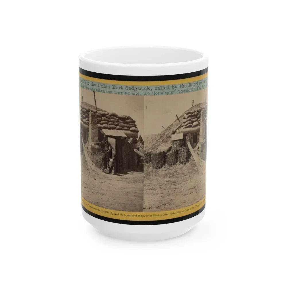 Bomb-Proofs In The Union Fort Sedgwick, Called By The Rebel Soldiers Fort Hell (U.S. Civil War) White Coffee Mug-15oz-Go Mug Yourself