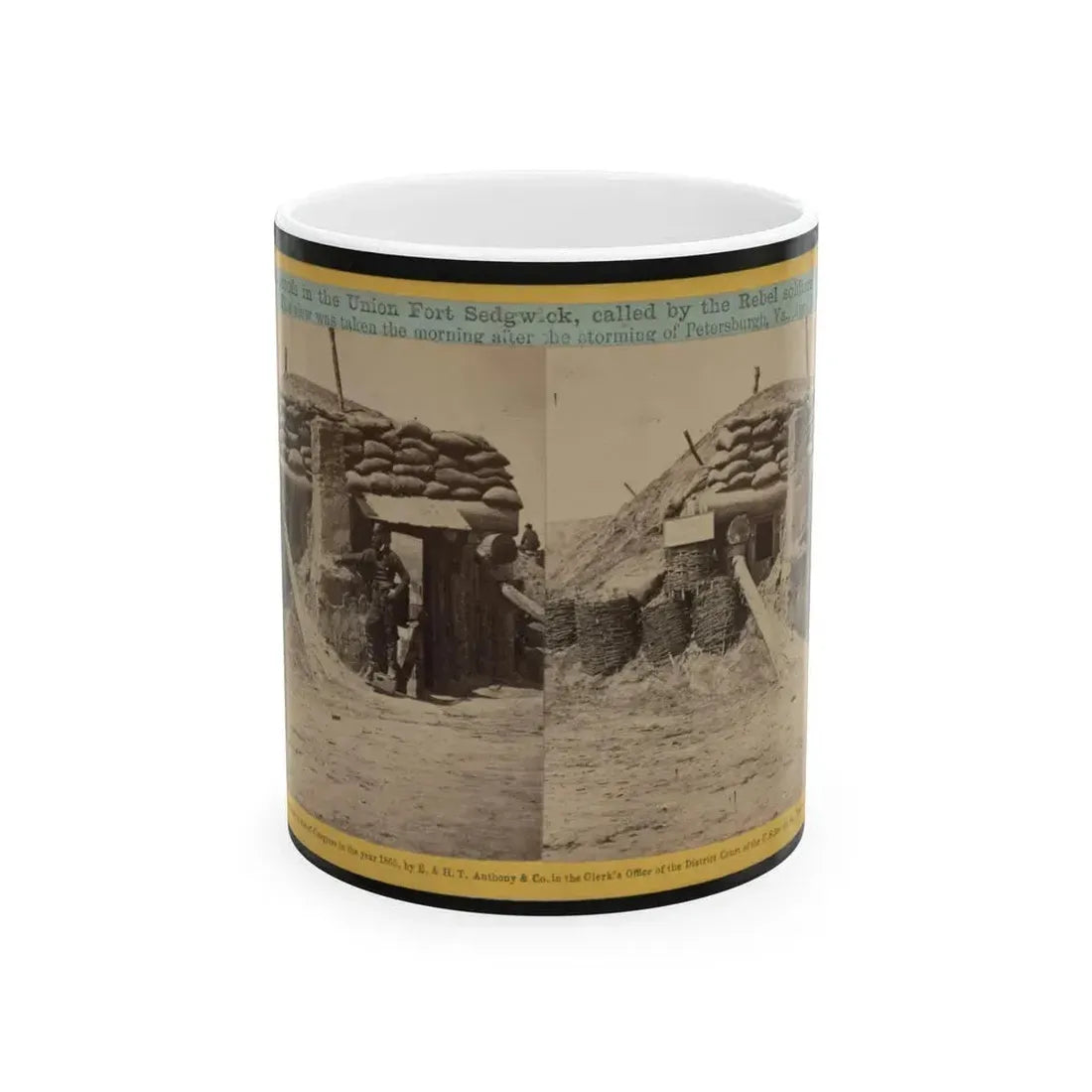 Bomb-Proofs In The Union Fort Sedgwick, Called By The Rebel Soldiers  Fort Hell (U.S. Civil War) White Coffee Mug 11oz - Go Mug Yourself