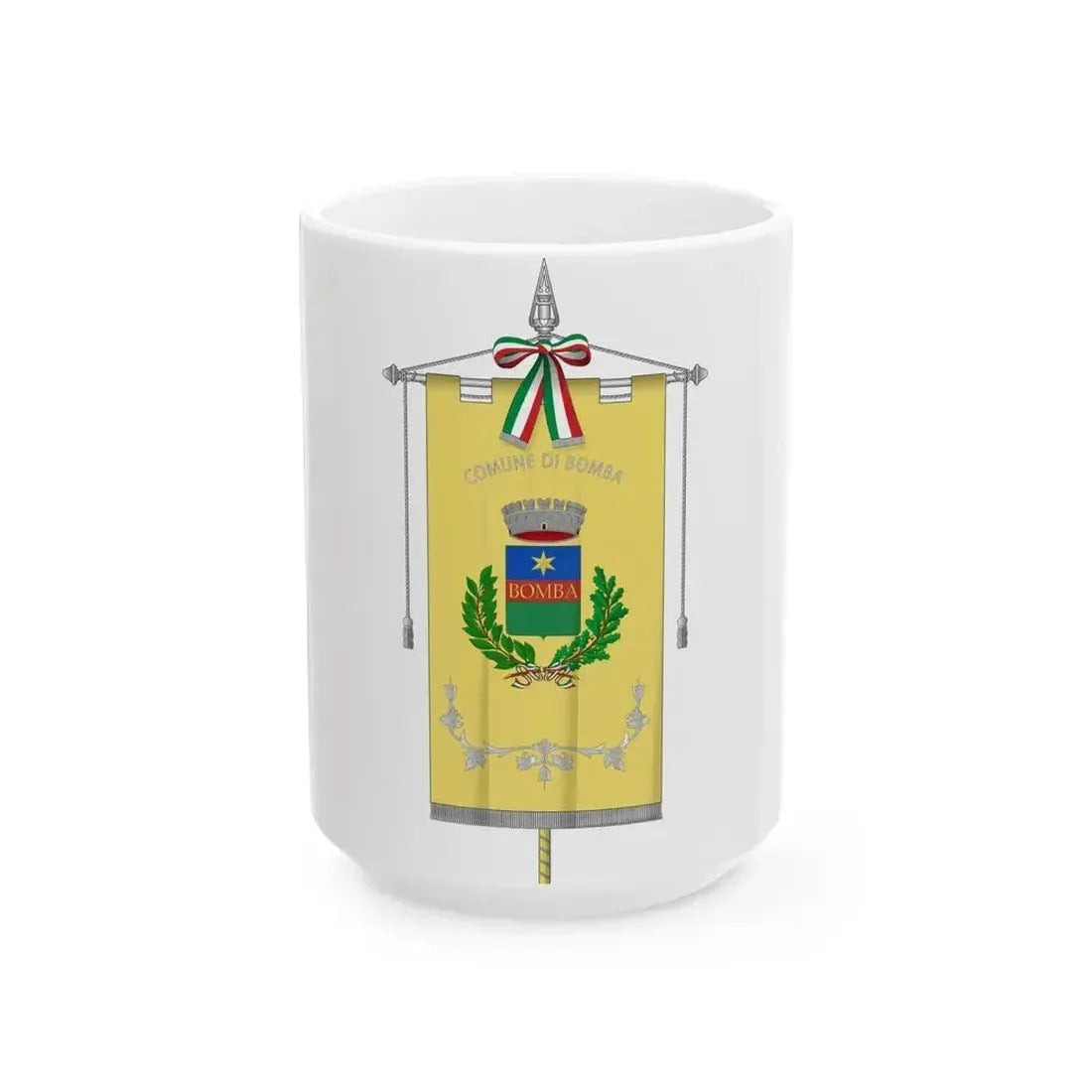 Bomba Italia-Gonfalone (Italy) White Coffee Mug 15oz - Go Mug Yourself