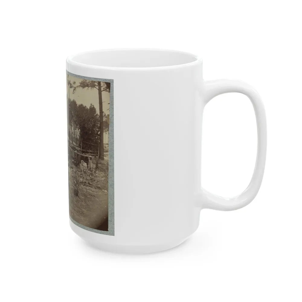 Bombproof Huts In The Front Line Before Petersburg, August 10, 1864 (U.S. Civil War) White Coffee Mug-Go Mug Yourself