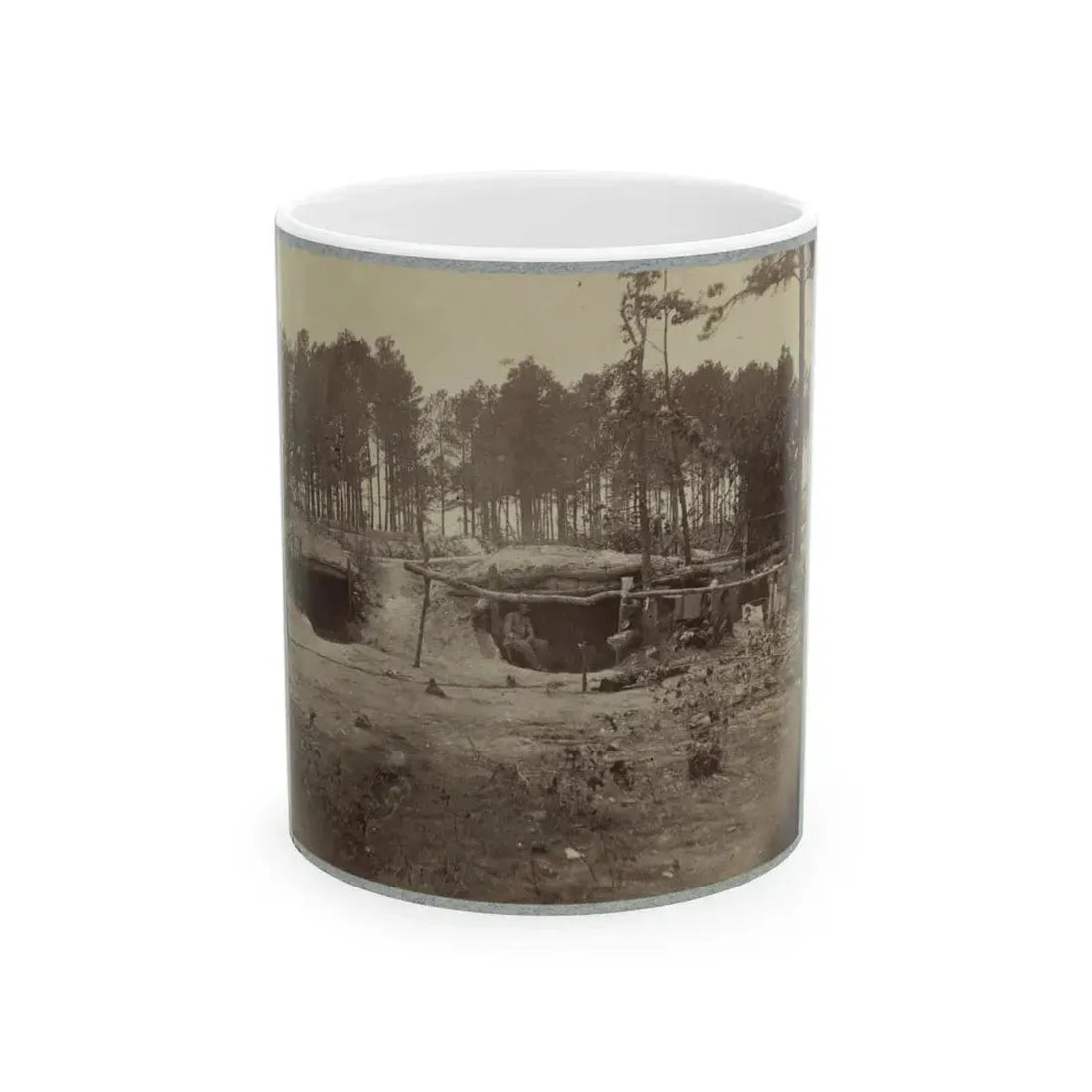 Bombproof Huts In The Front Line Before Petersburg, August 10, 1864 (U.S. Civil War) White Coffee Mug 11oz - Go Mug Yourself