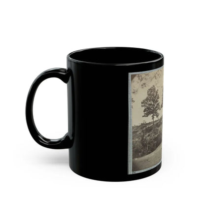 Bombproof Kitchen And Tents On Front Line In Front Of Petersburg, August 10, 1864 (U.S. Civil War) Black Coffee Mug-Go Mug Yourself