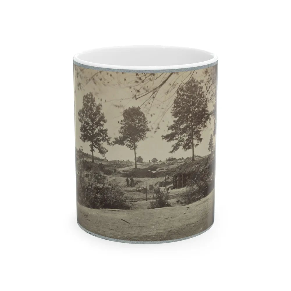 Bombproof Kitchen And Tents On Front Line In Front Of Petersburg, August 10, 1864 (U.S. Civil War) White Coffee Mug-11oz-Go Mug Yourself