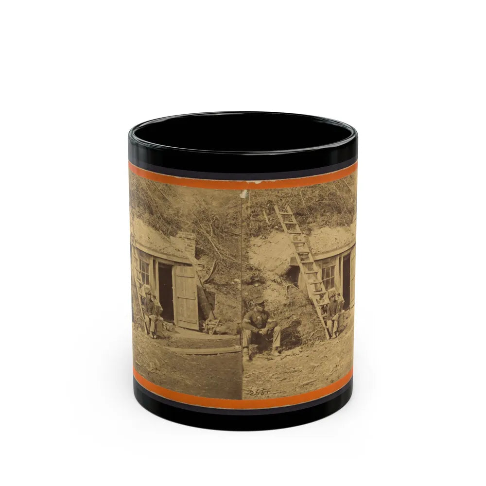 Bombproof Quarters Of Maj. Strong, At Dutch Gap, 16th N.Y. Artillery (U.S. Civil War) Black Coffee Mug-11oz-Go Mug Yourself