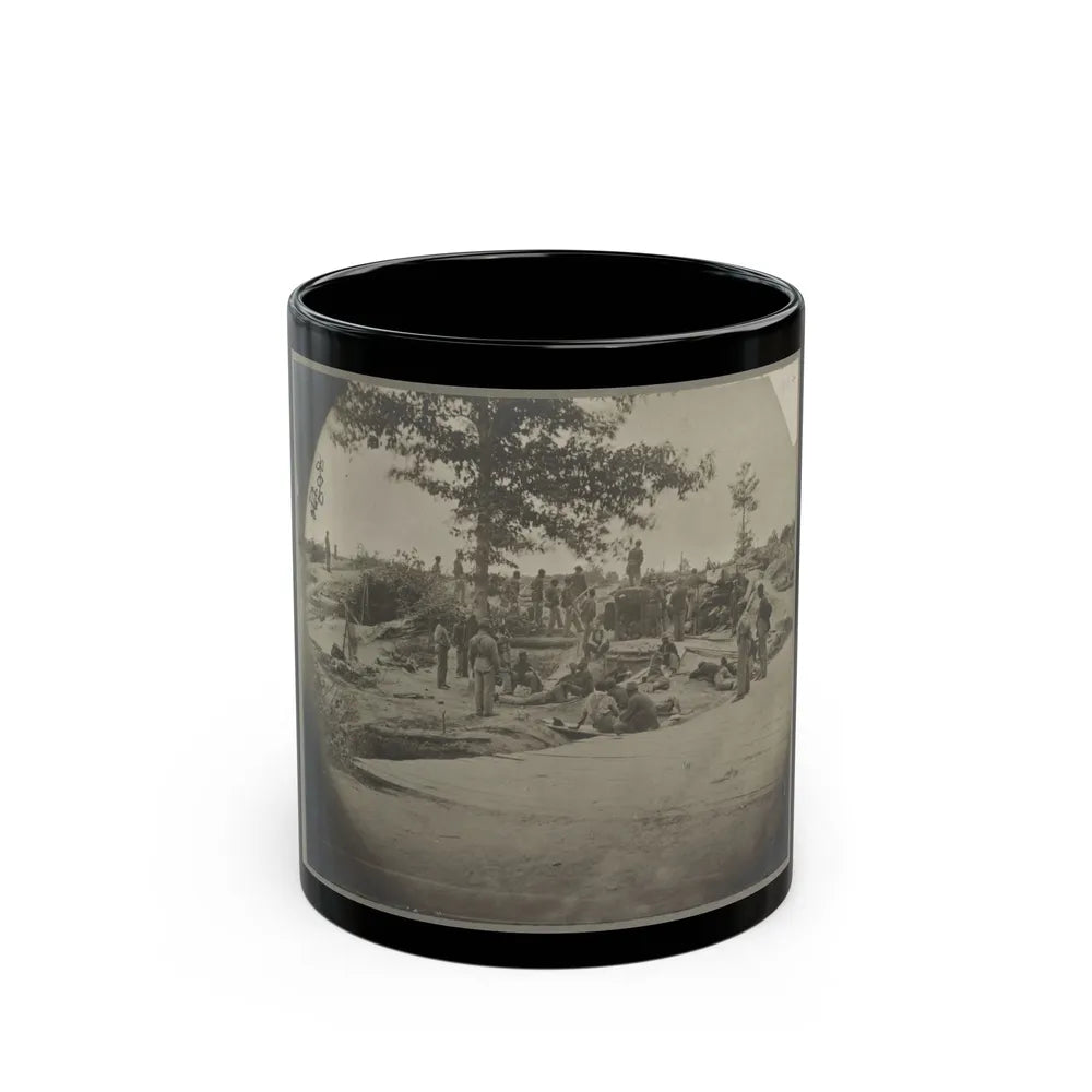 Bombproof Quarters On The Lines In Front Of Petersburg, Va. Aug. 1864 (U.S. Civil War) Black Coffee Mug-11oz-Go Mug Yourself