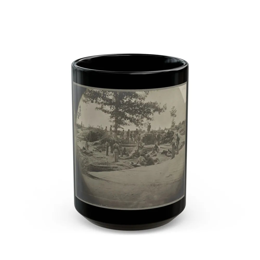 Bombproof Quarters On The Lines In Front Of Petersburg, Va. Aug. 1864 (U.S. Civil War) Black Coffee Mug-15oz-Go Mug Yourself