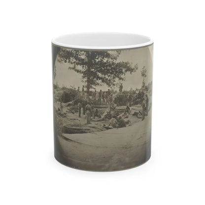 Bombproof Quarters On The Lines In Front Of Petersburg, Va. Aug. 1864 (U.S. Civil War) White Coffee Mug-11oz-Go Mug Yourself