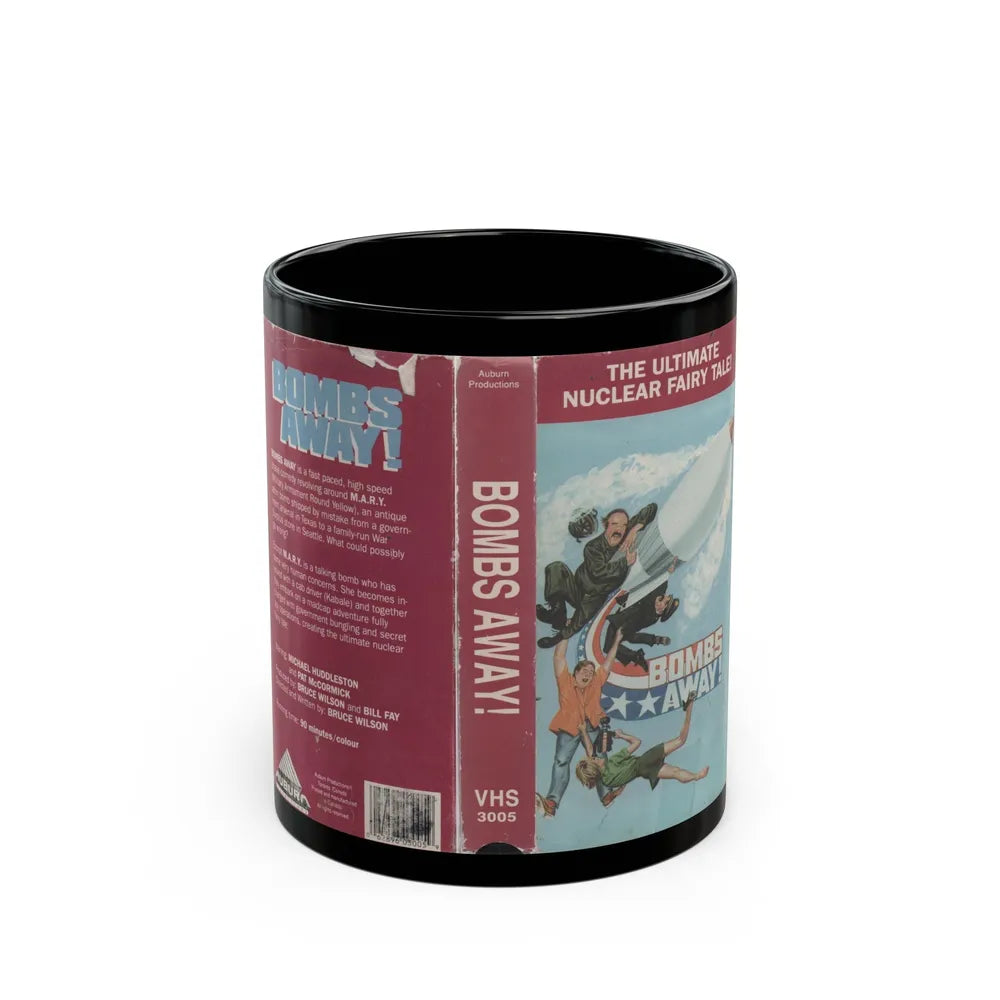 BOMBS AWAY THE ULTIMATE NUCLEAR FAIRY TALE (VHS COVER) - Black Coffee Mug-11oz-Go Mug Yourself