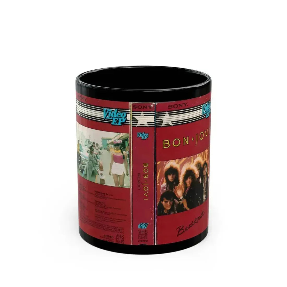 BON JOVI BREAKOUT (VHS COVER) - Black Coffee Mug 11oz - Go Mug Yourself