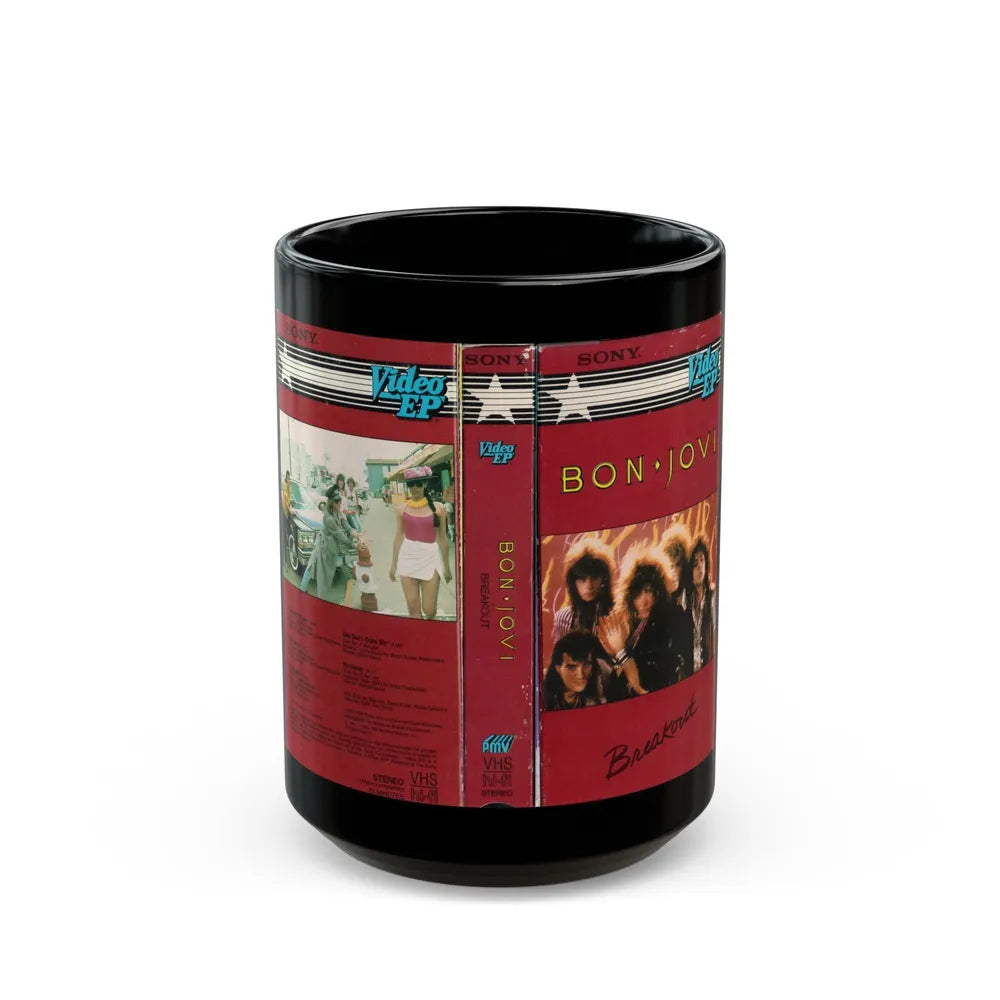 BON JOVI BREAKOUT (VHS COVER) - Black Coffee Mug-15oz-Go Mug Yourself