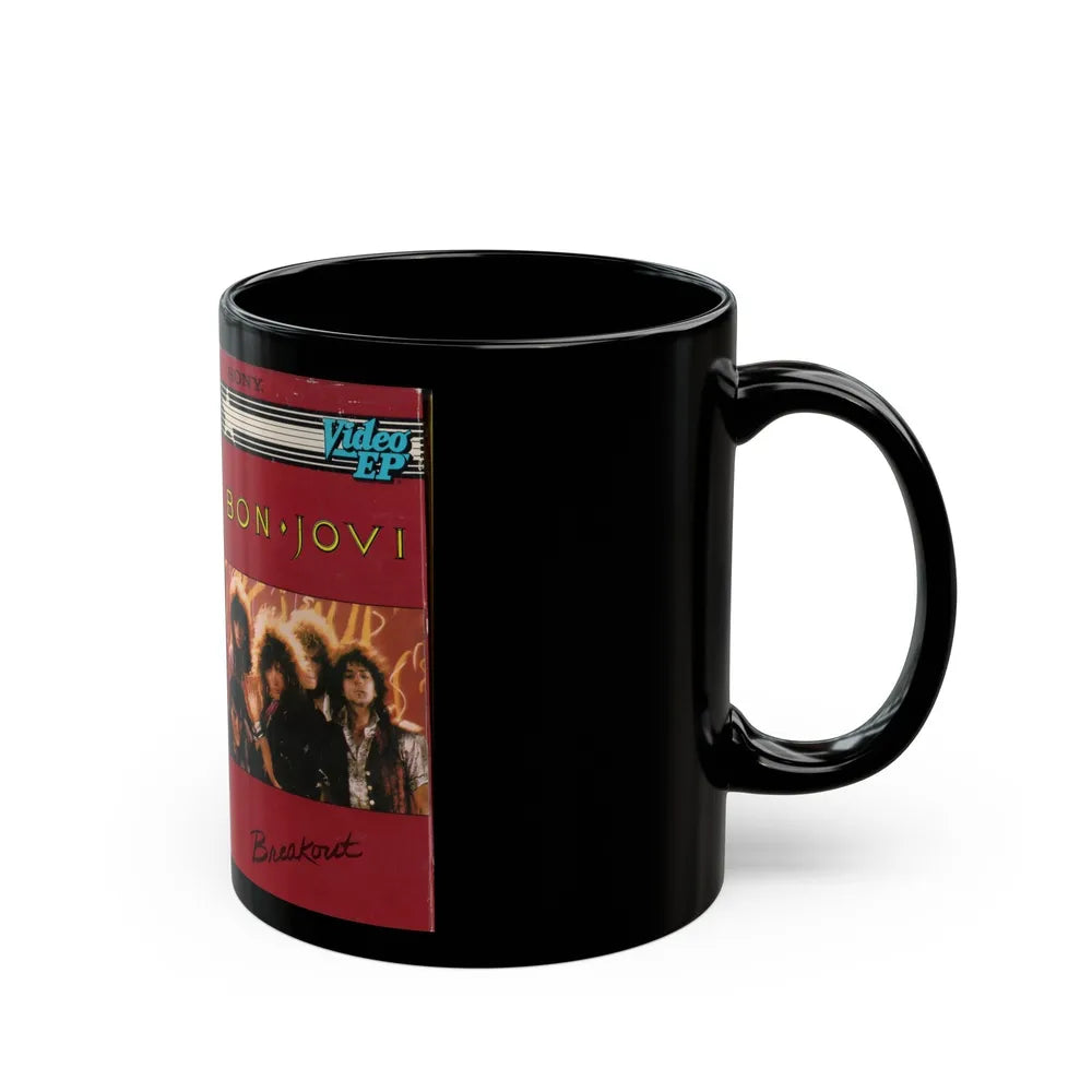 BON JOVI BREAKOUT (VHS COVER) - Black Coffee Mug-Go Mug Yourself