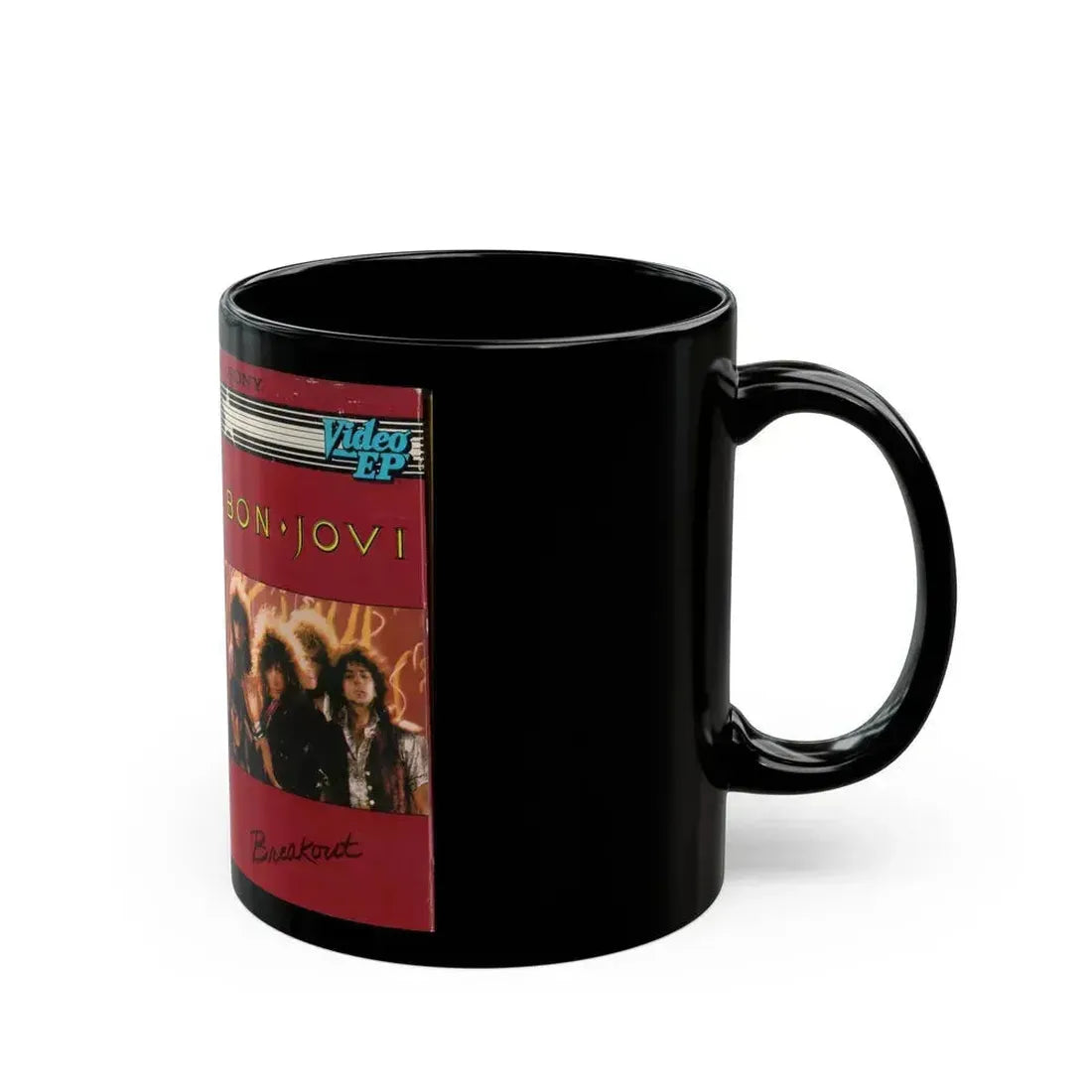 BON JOVI BREAKOUT (VHS COVER) - Black Coffee Mug - Go Mug Yourself