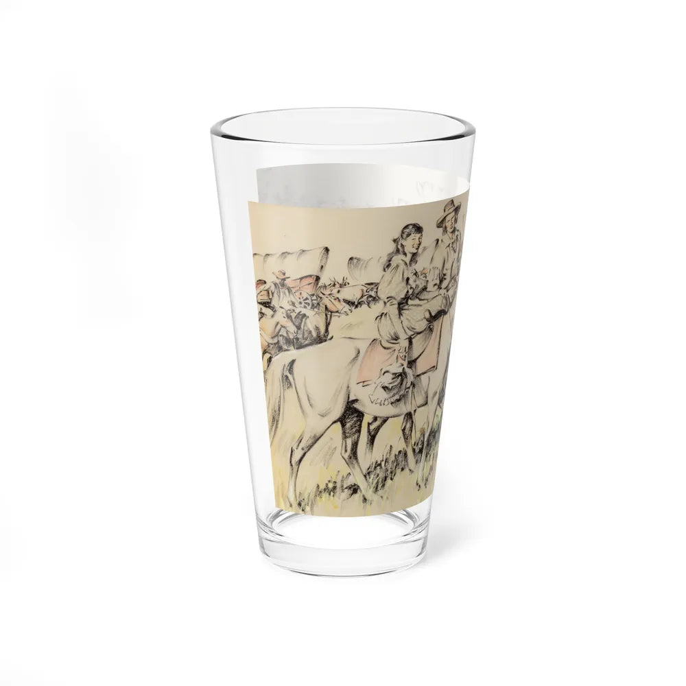 Bonanza, The Comstock A Caravan Returns to Gold Canyon, American Weekly magazine, 1947 (Magazine Illustration) Pint Glass 16oz-Go Mug Yourself