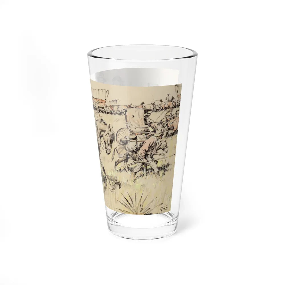 Bonanza, The Comstock A Caravan Returns to Gold Canyon, American Weekly magazine, 1947 (Magazine Illustration) Pint Glass 16oz-Go Mug Yourself