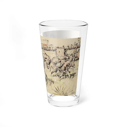 Bonanza, The Comstock A Caravan Returns to Gold Canyon, American Weekly magazine, 1947 (Magazine Illustration) Pint Glass 16oz-Go Mug Yourself